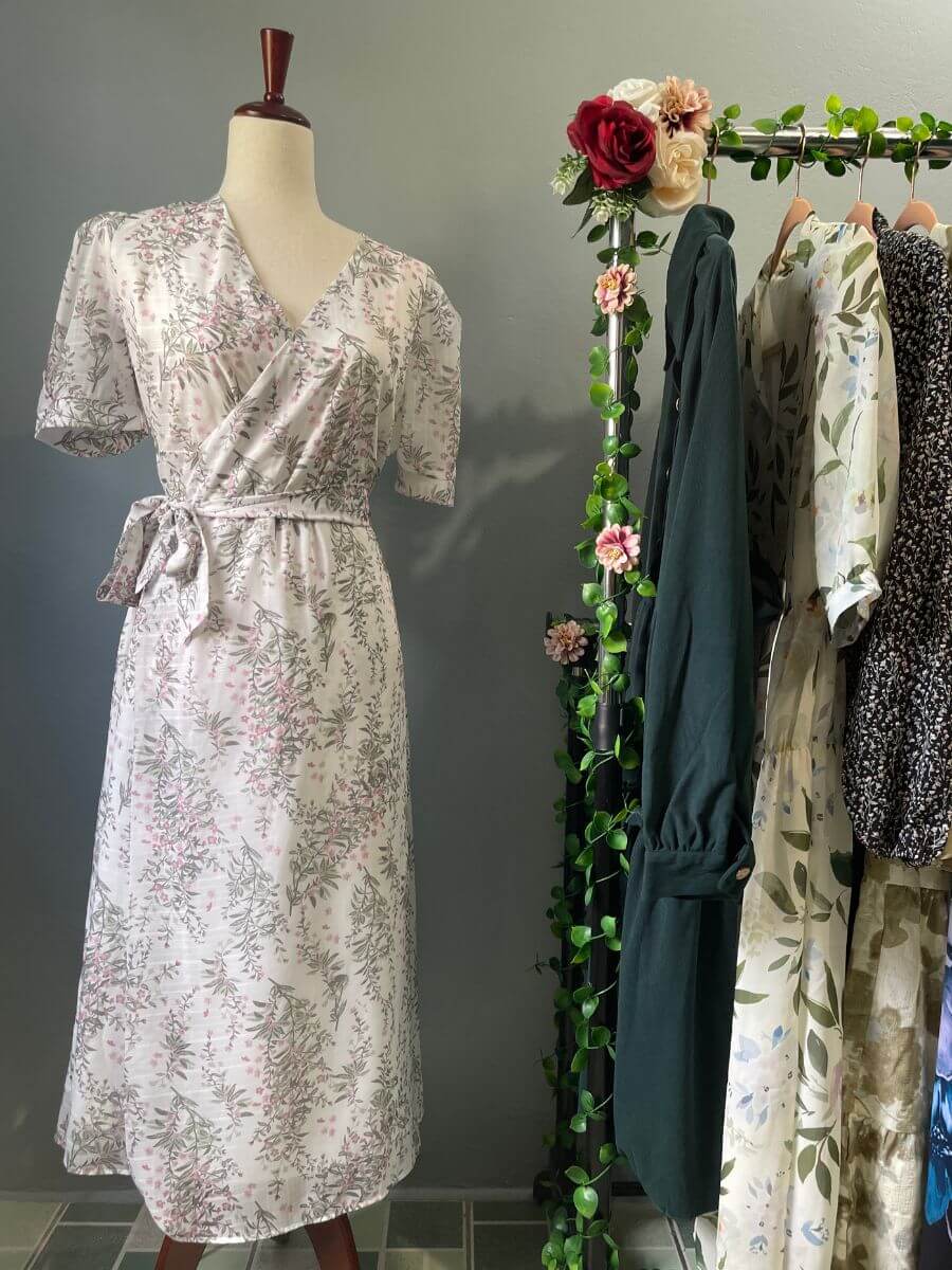 Floral Print Wrap Dress with Side Knot – The Little Dress Shop